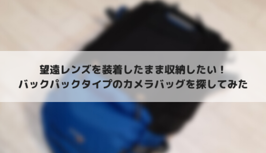 望遠レンズ付ミラーレスカメラを収納できるカメラバッグを探す